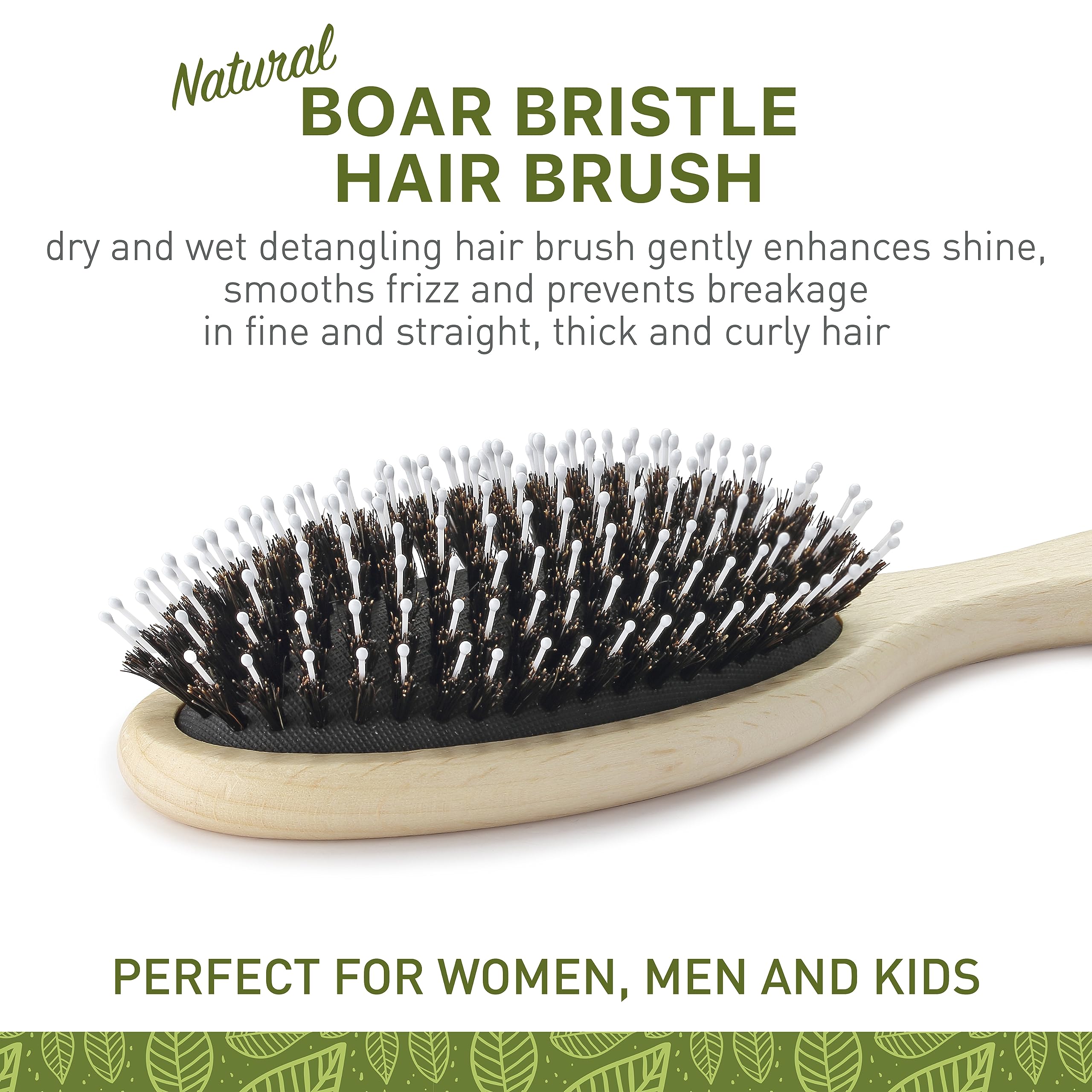 Zollo brosse montrant pins en nylon arrondis pour démêler sans accrocher.