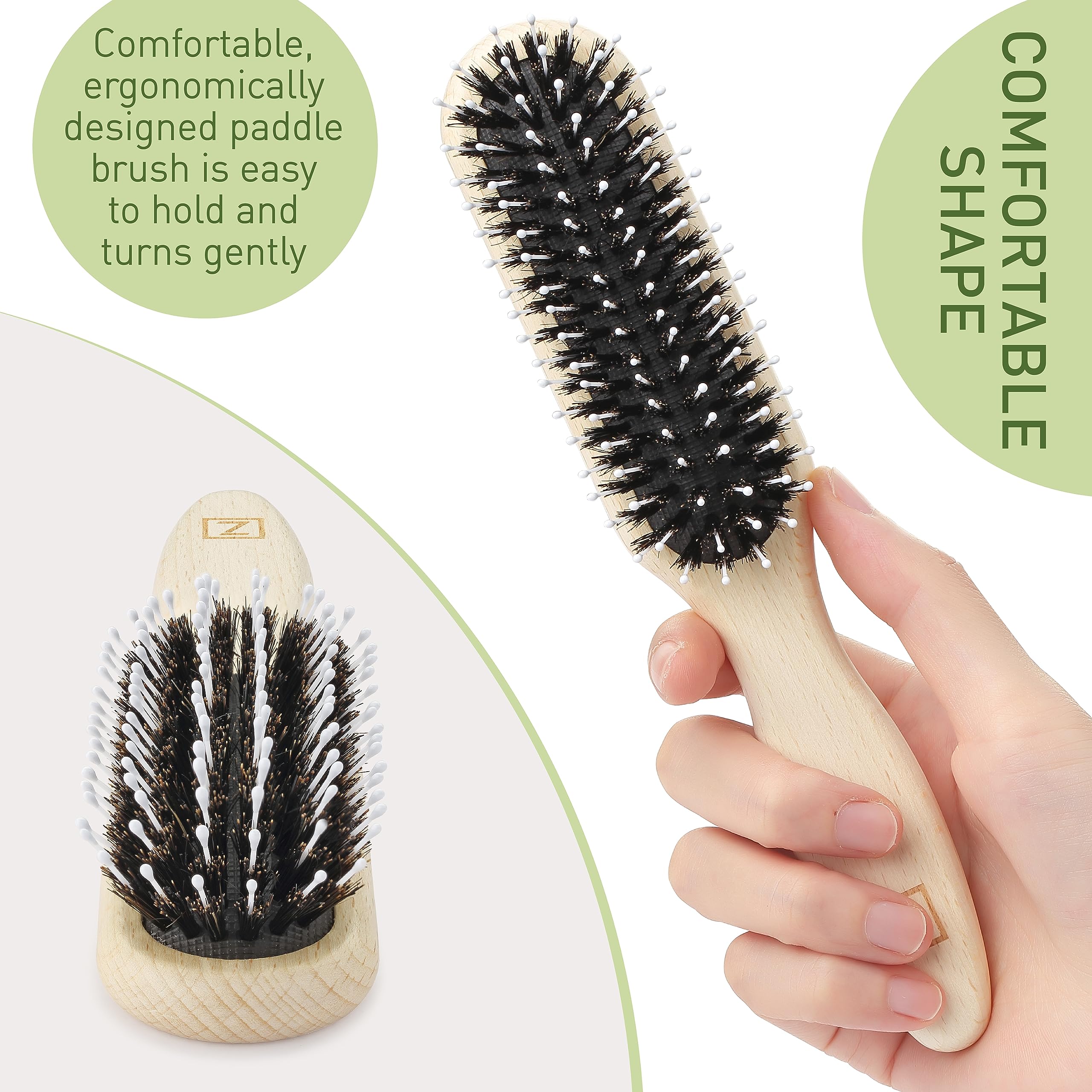 Brosse Zollo avec poignée bois de bouleau durable et confortable