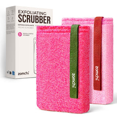 ZOMCHI brosse exfoliante corps rose avec deux textures pour une exfoliation adaptée.