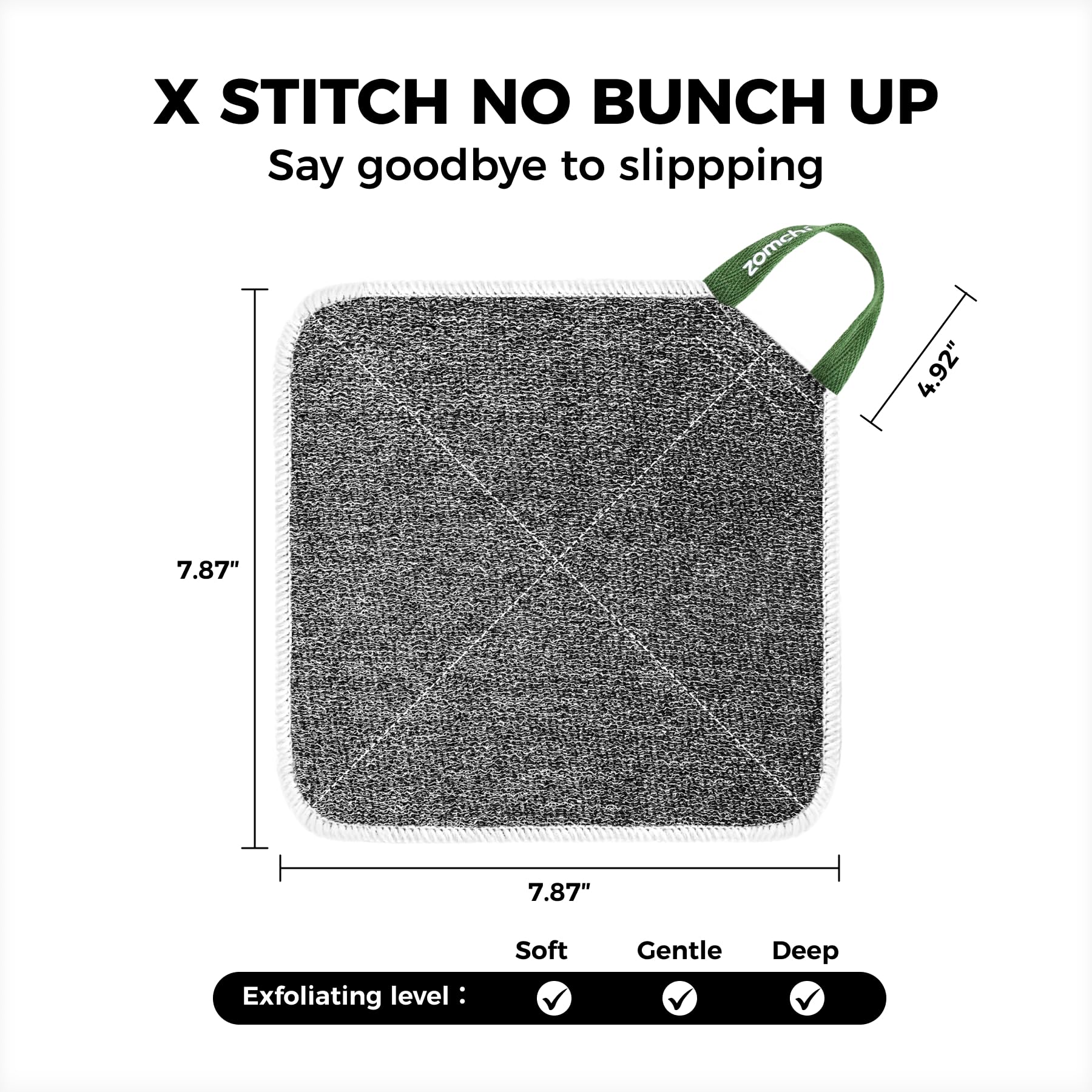 Gant ZOMCHI taille 20x20 cm pratique pour douche.