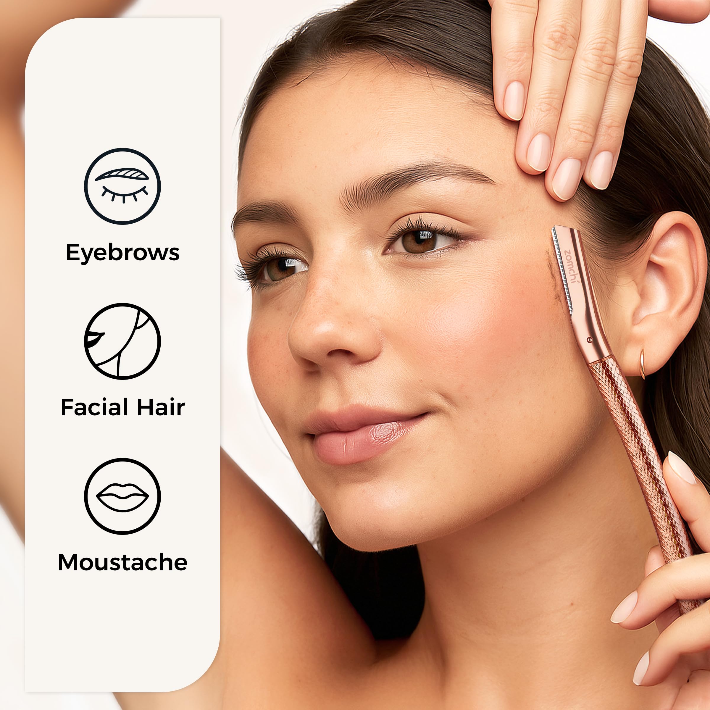Rasoir ZOMCHI visage pour dermaplanage et peau lisse.