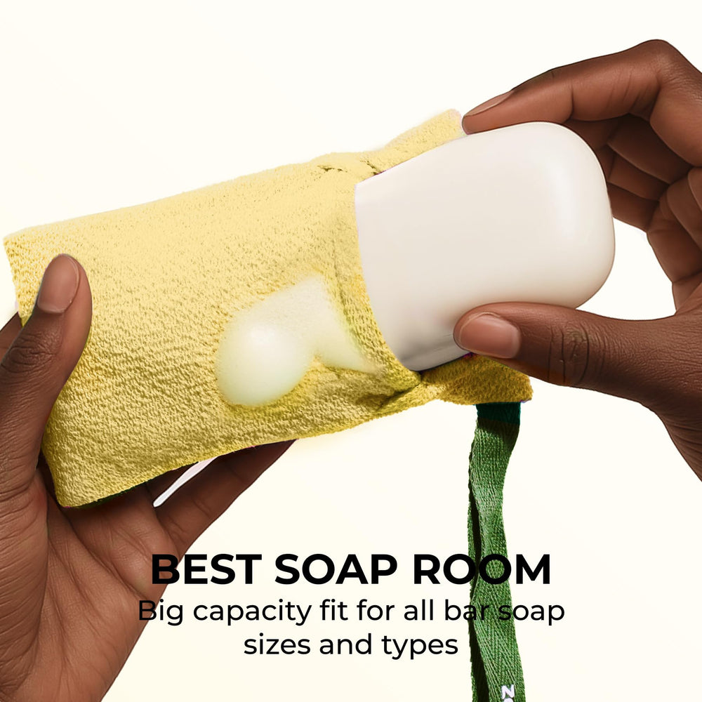 ZOMCHI sac à savon exfoliant doux adapté aux peaux sensibles.