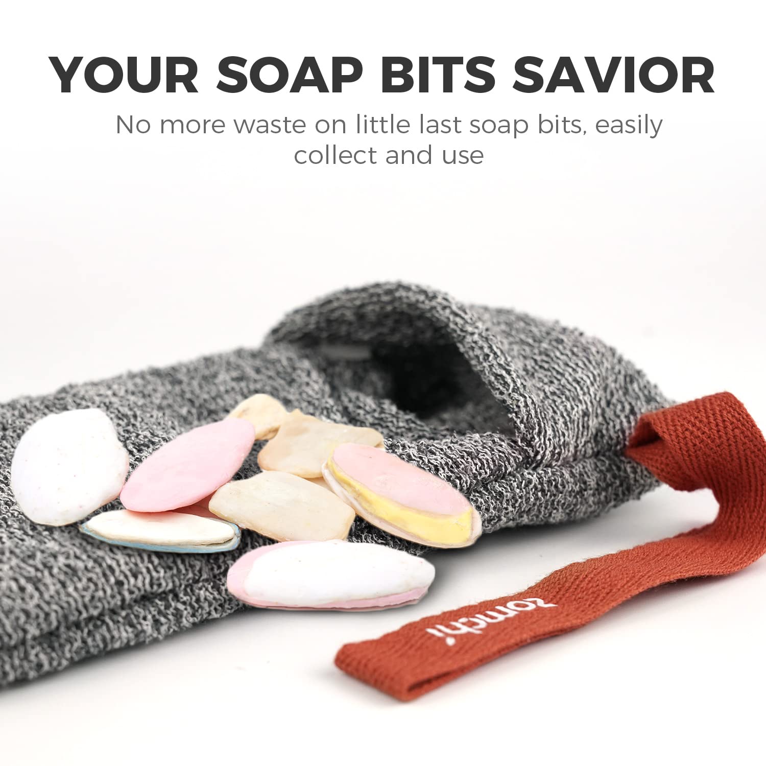 ZOMCHI sac savon anti-gaspillage pratique et économique au quotidien.