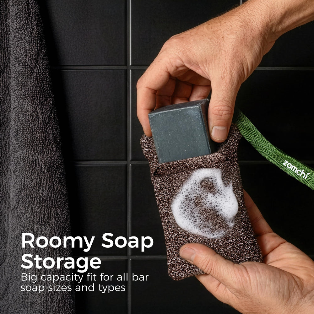 ZOMCHI sac savon exfoliant rugosité douce pour peau délicate.
