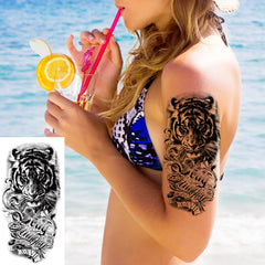Tatouages Zomme 3D roses et pivoines sur grandes feuilles pour un effet réaliste.