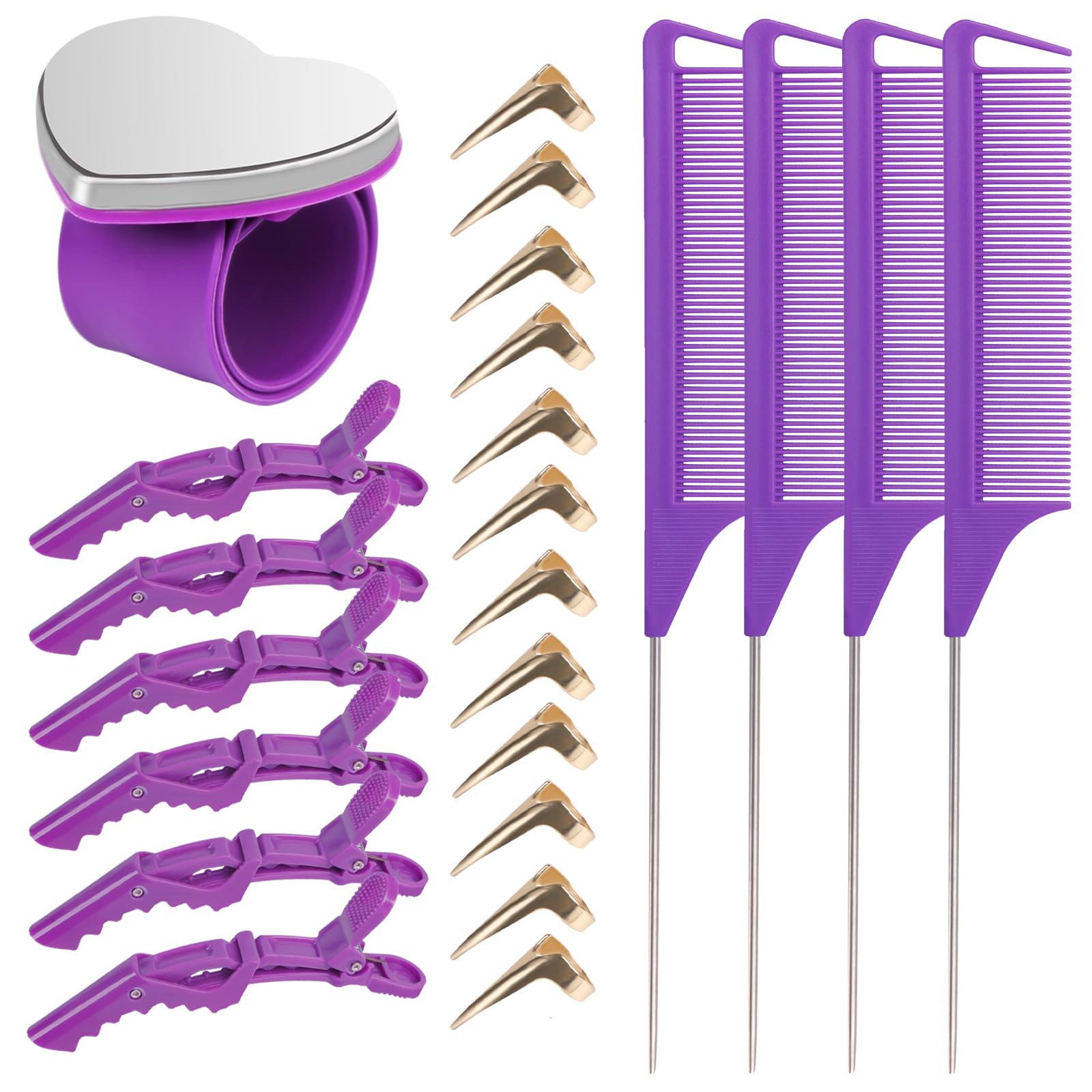 Zorliton ensemble 23 pièces — anneaux de séparation des cheveux pour une sélection précise.