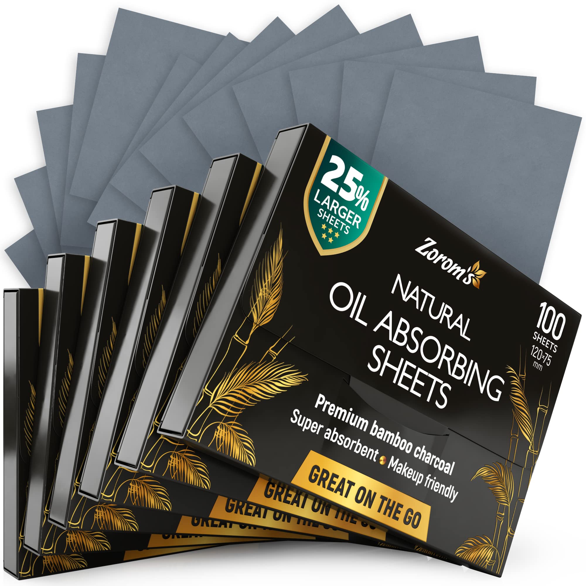 ZOROM'S feuilles absorbantes visage charbon bambou format extragrand absorbent l excès de se- bum