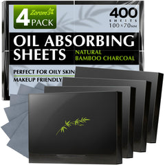 Papiers absorbants ZOROM'S pour visage avec charbon de bambou, contrôle des brillances.