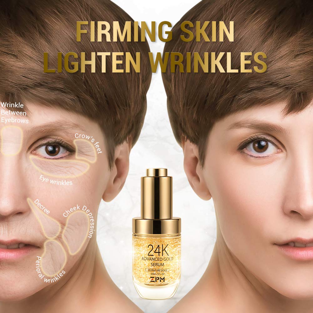 ZPM 24K Gold Serum pump dispenser enables easy, mess-free application.