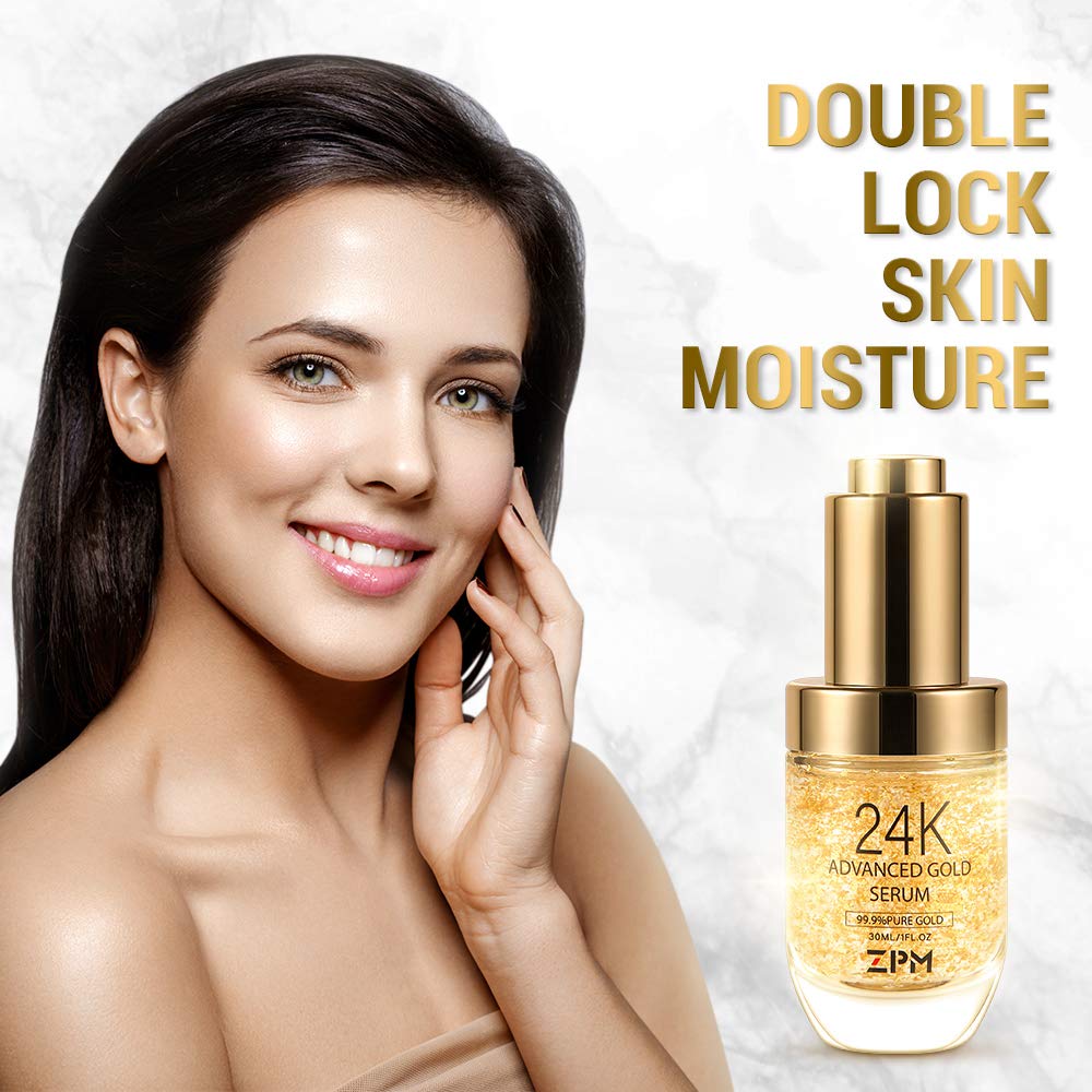 ZPM 24K Gold Serum texture appears velvety and smooth for quick absorption.