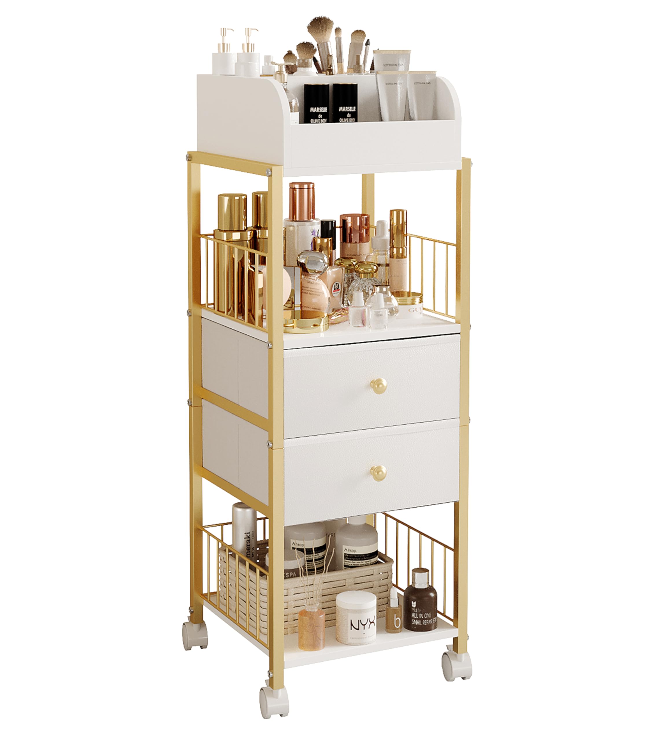 ZQUYAJ organisateur maquillage chariot, rangement pratique pour vanity.