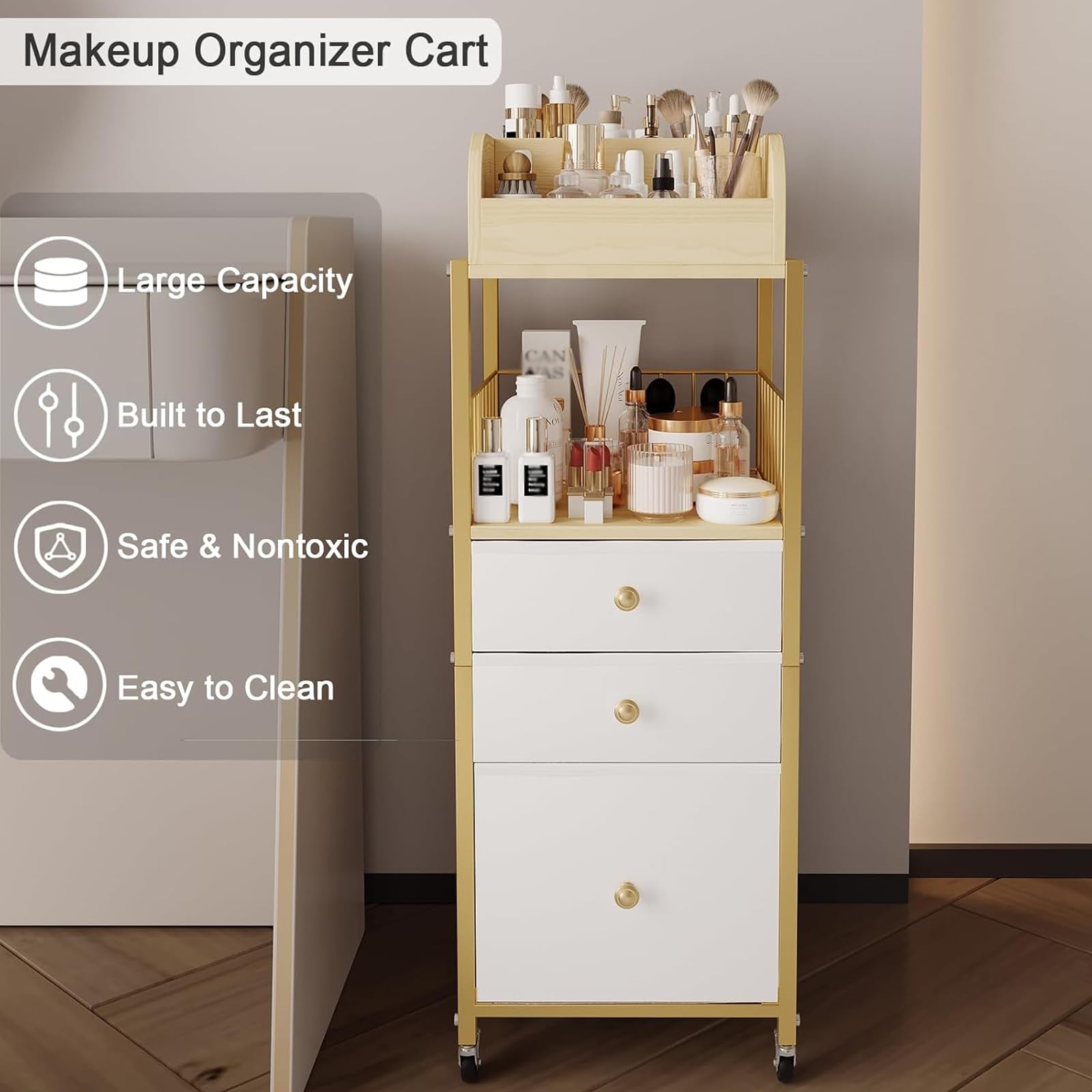 ZQUYAJ plateau supérieur pour accessoires beauté sur espace.