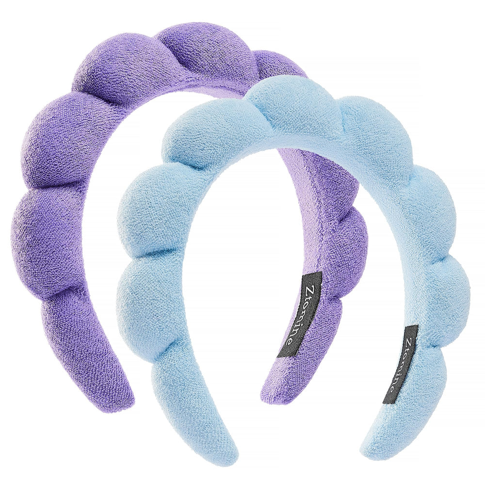 Bandeau Ztomine bleu pour spa, absorption élevée et maintien des cheveux.