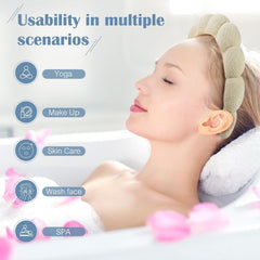 Bandeau Ztomine pour spa avec design croissant et couleur noire, parfait lors du maquillage.