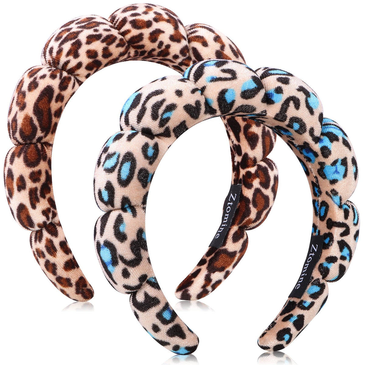 Bandeau Ztomine leopard croissant protège les cheveux lors du lavage du visage.