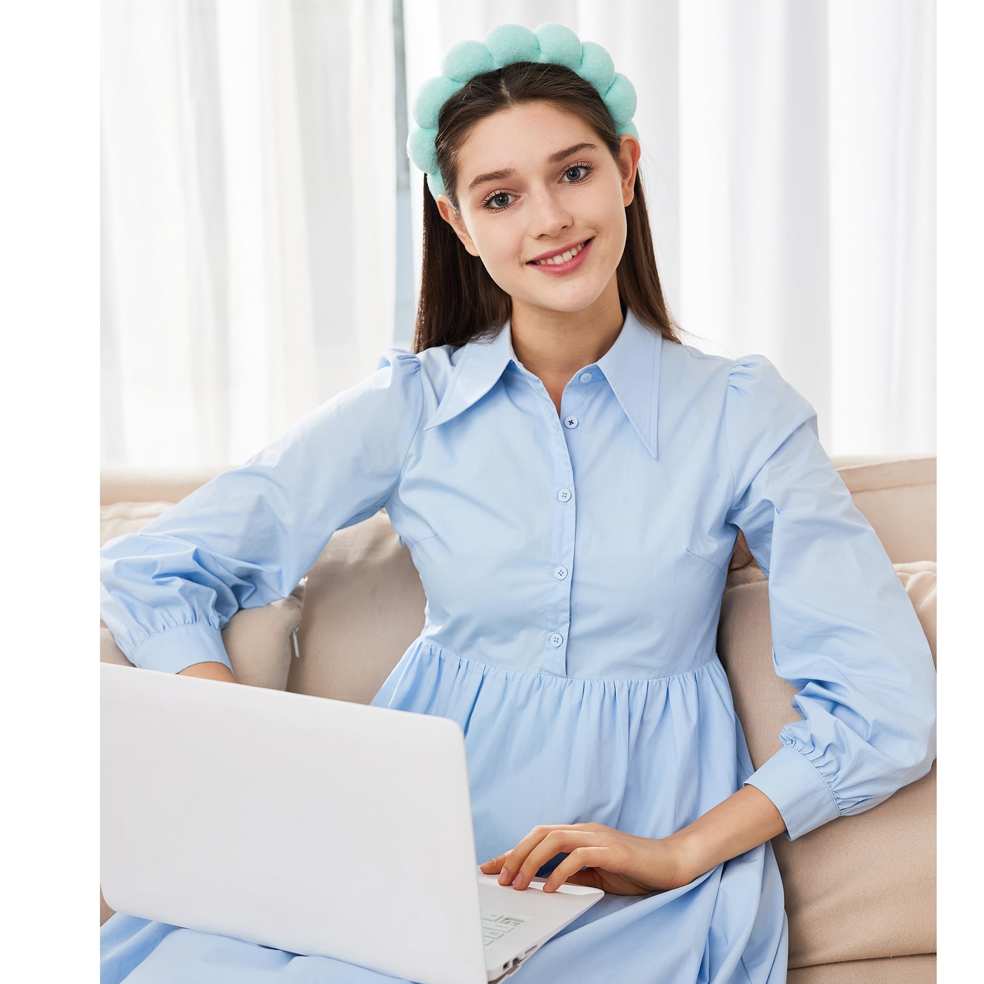 Bandeau turquoise Ztomine utilisé en spa et beauté