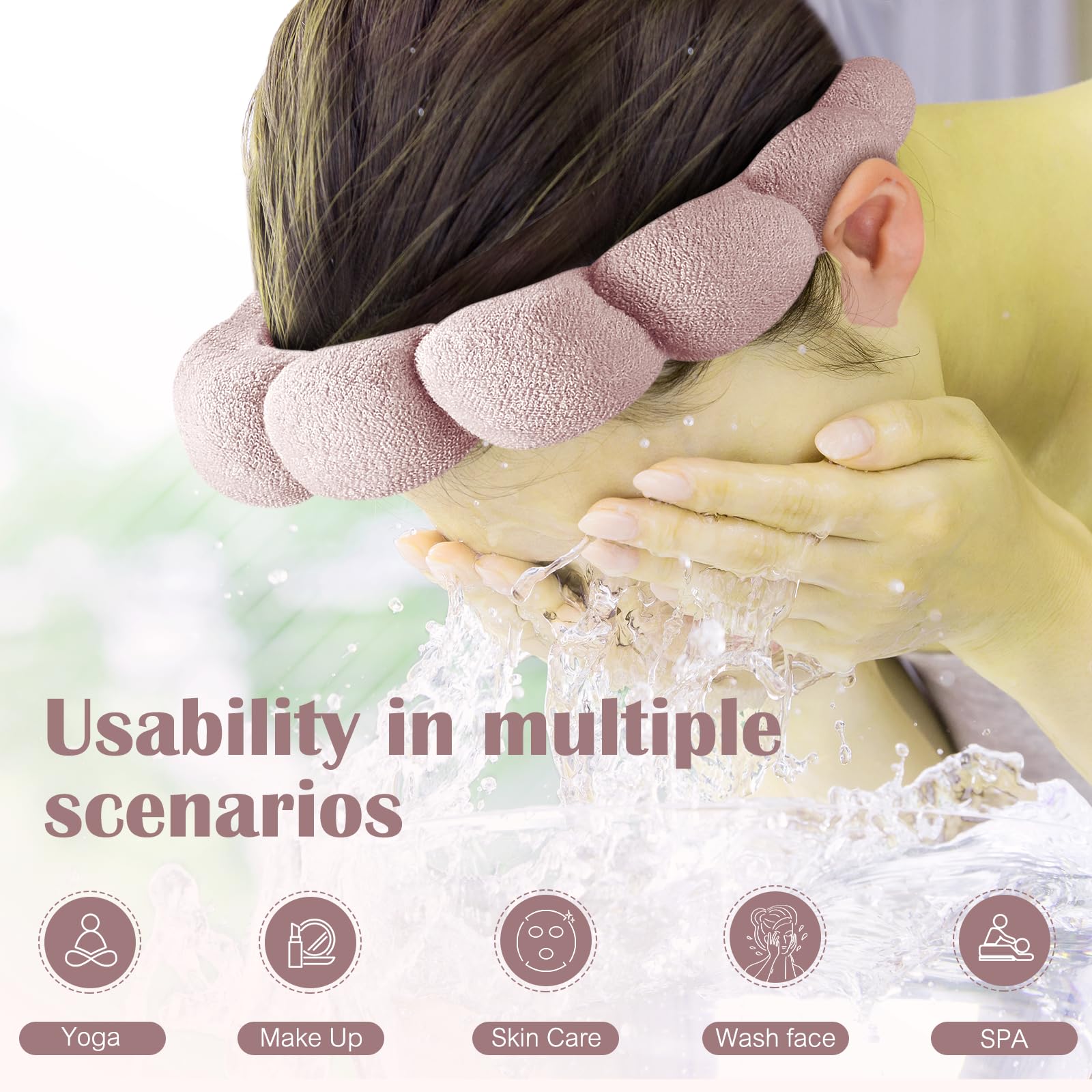 Bandeau Ztomine visage, absorption maximale idéale pour le rinçage.
