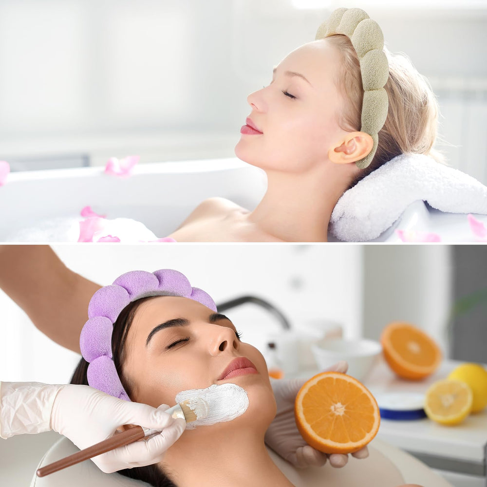 Bandeaux spa coton épais Ztomine, absorbants pour le lavage du visage.