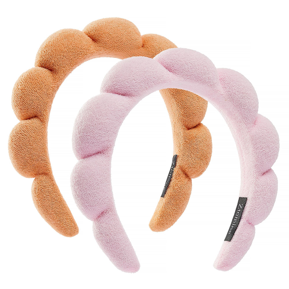 Bandeau spa Ztomine rose croissant, maintien élégant pour le maquillage
