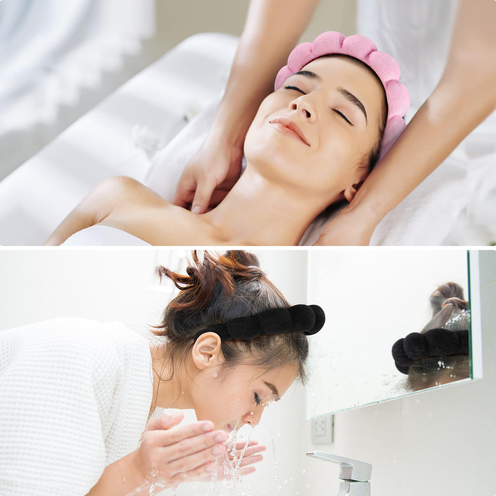 Bandeau spa Ztomine coton terry ultra absorbant pour le lavage du visage