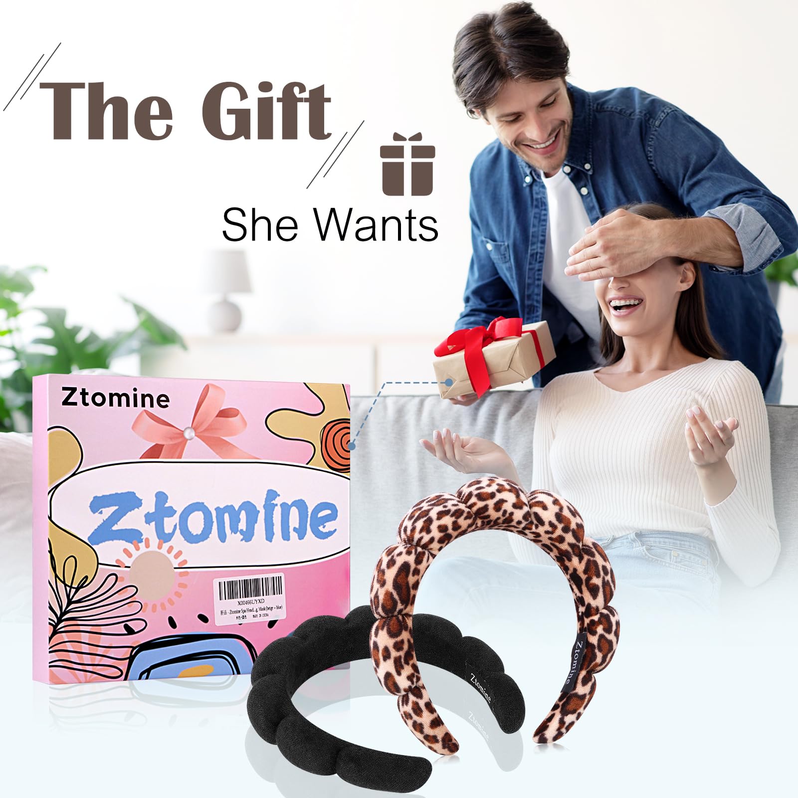 Cadeau bien-être Ztomine bandeaux en terry, cadeau parfait pour amie ou mère.