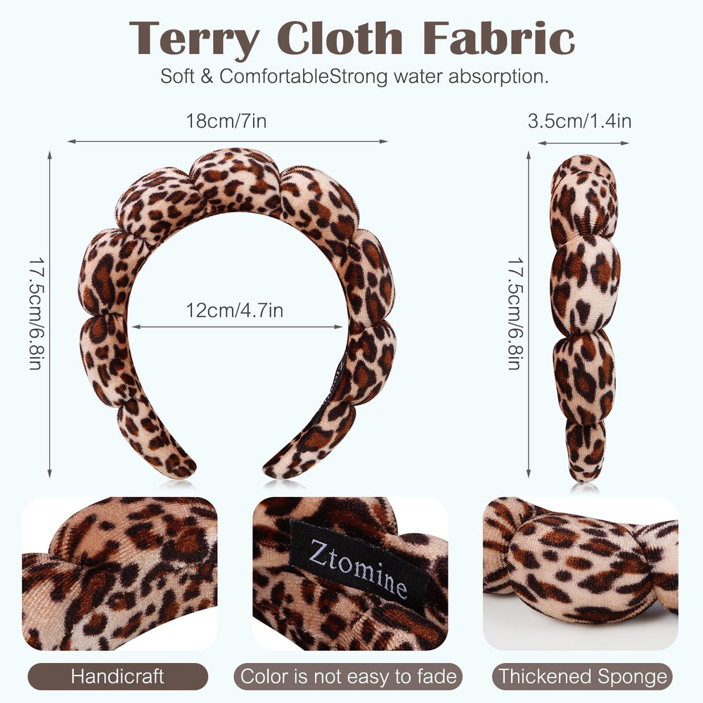 Détail tissu terry absorbant du bandeau Ztomine, idéal pour capturer les éclaboussures lors du lavage.