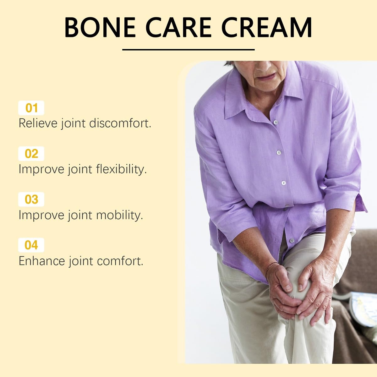 ZTSGU creme pour articulations, application ciblée soulage les zones douloureuses.