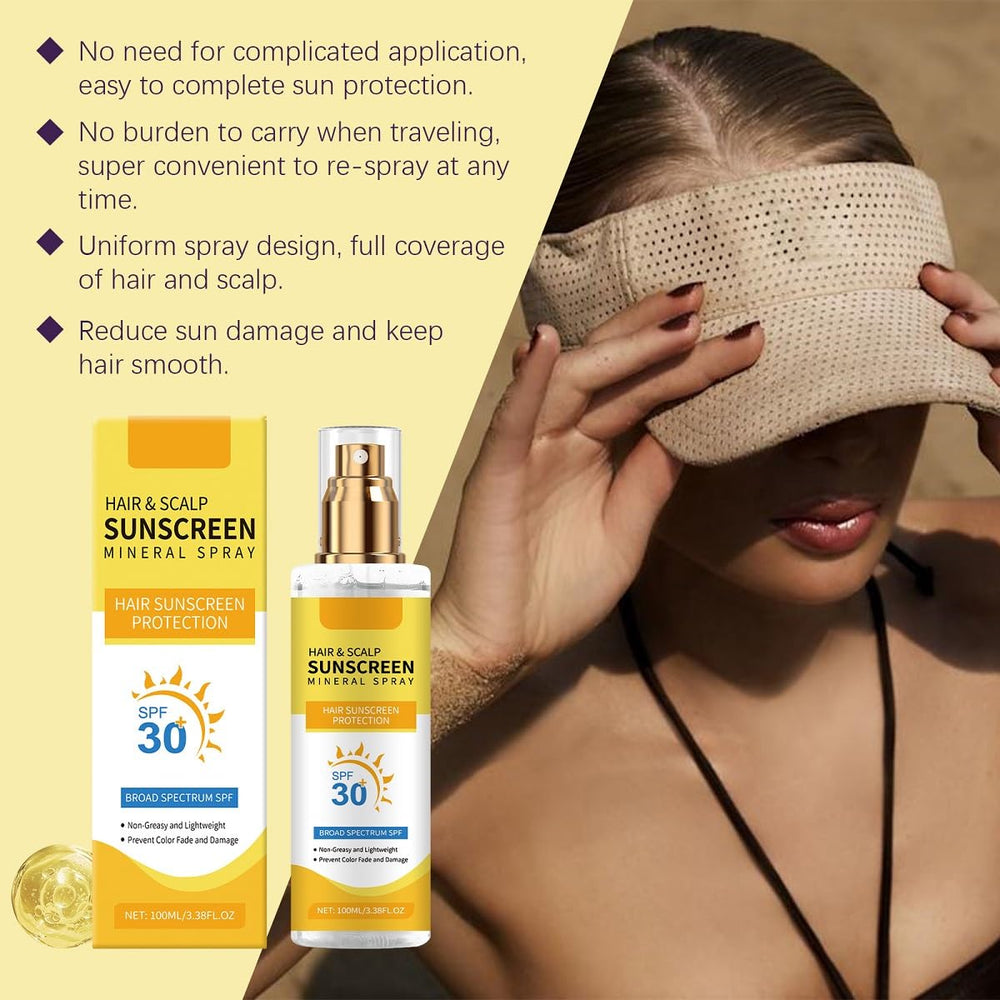 ZTSGU spray protection capillaire SPF30 protège le cuir chevelu au soleil.
