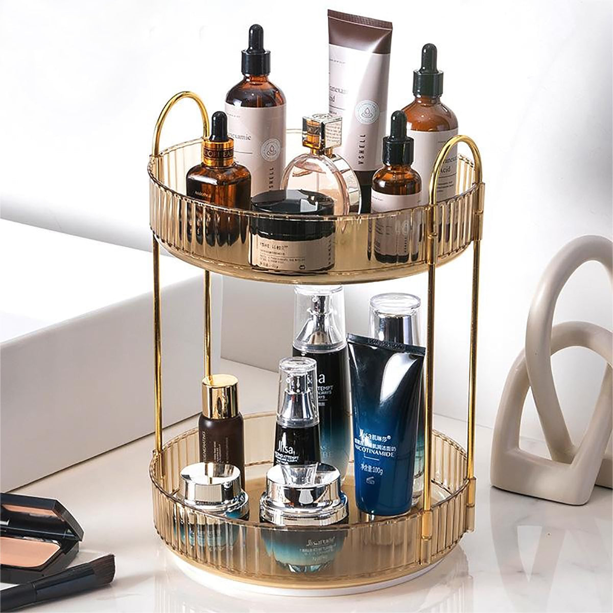 Zufudo plateau maquillage rotation 360 pour un accès rapide aux cosmétiques