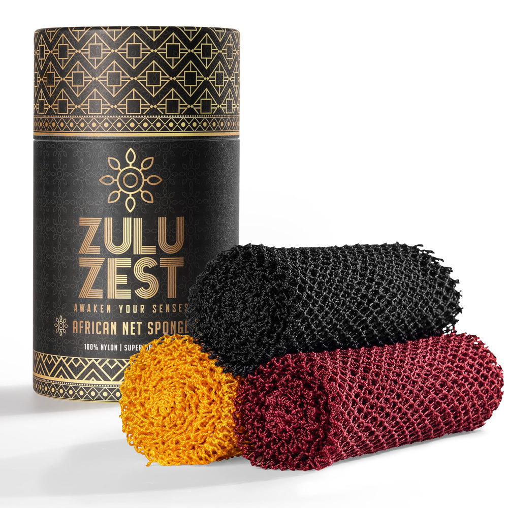 Éponge réseau africain Zulu Zest pour le visage; exfolie en douceur et révèle une peau plus nette
