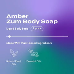 Zum Body Soap Amber bubbles showcase rich lather for thorough cleansing.