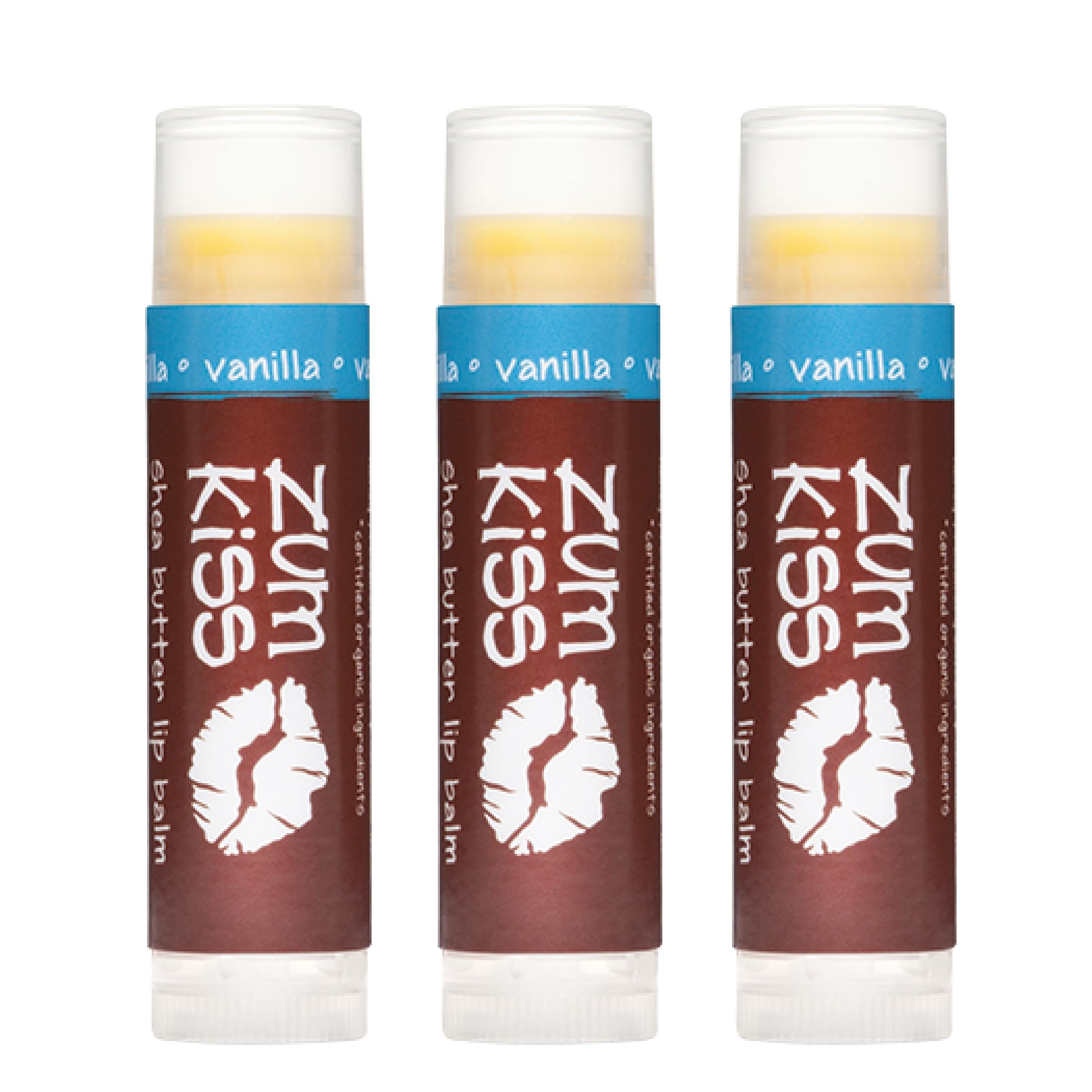 Zum Kiss Stick vanille, baume lèvres pack 3, hydratation pratique.