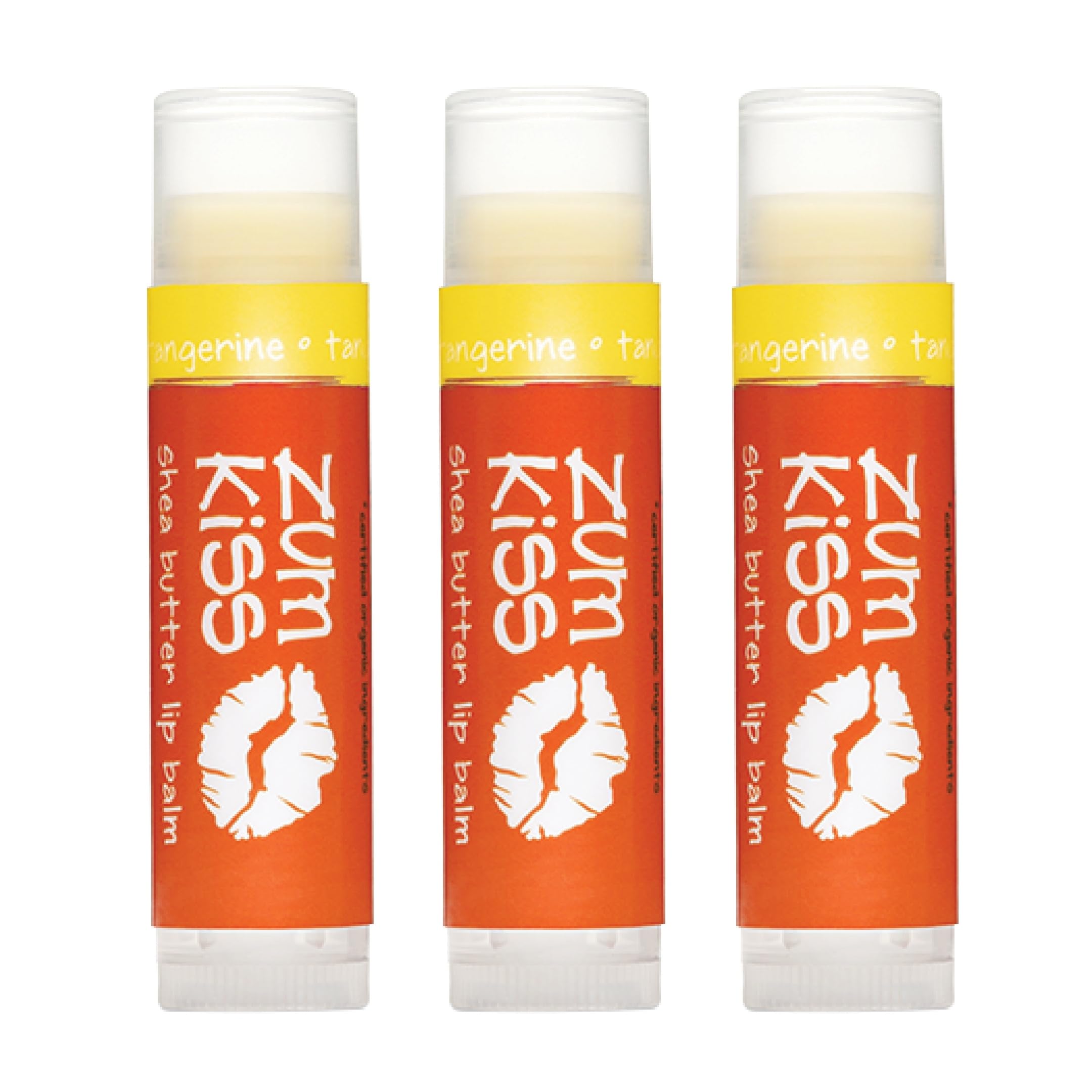Zum Kiss Stick baume lèvres mandarine en lot de 3 pour hydratation quotidienne.