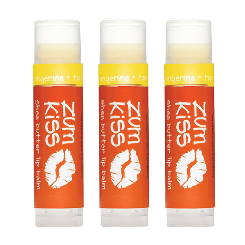 Zum Kiss Stick baume lèvres mandarine en lot de 3 pour hydratation quotidienne.