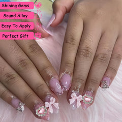ZUMILLMN charme cœur rose argent, idéal pour personnaliser vos ongles.