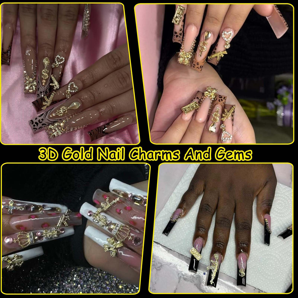 ZUMILLMN éléments cristallins et charms argentés pour nail art raffiné.