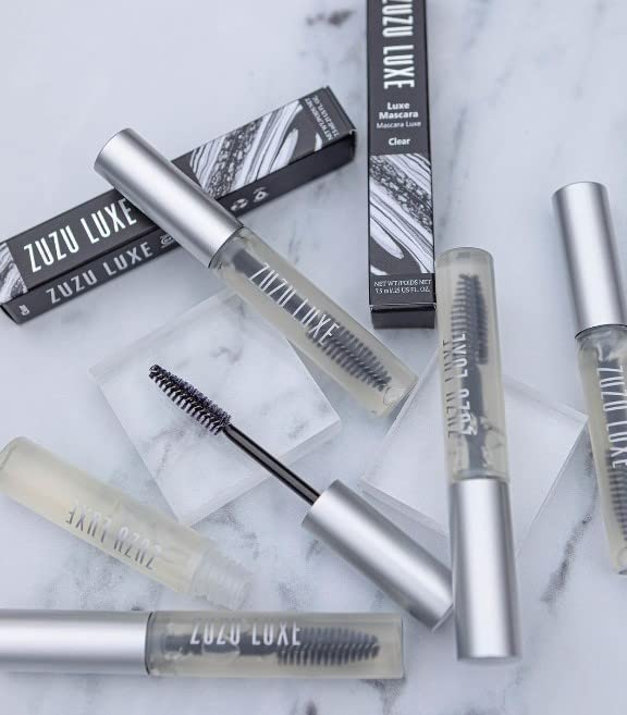 Zuzu Luxe Luxe Mascara Onyx wear test demonstrates long-lasting, water-resistant finish.