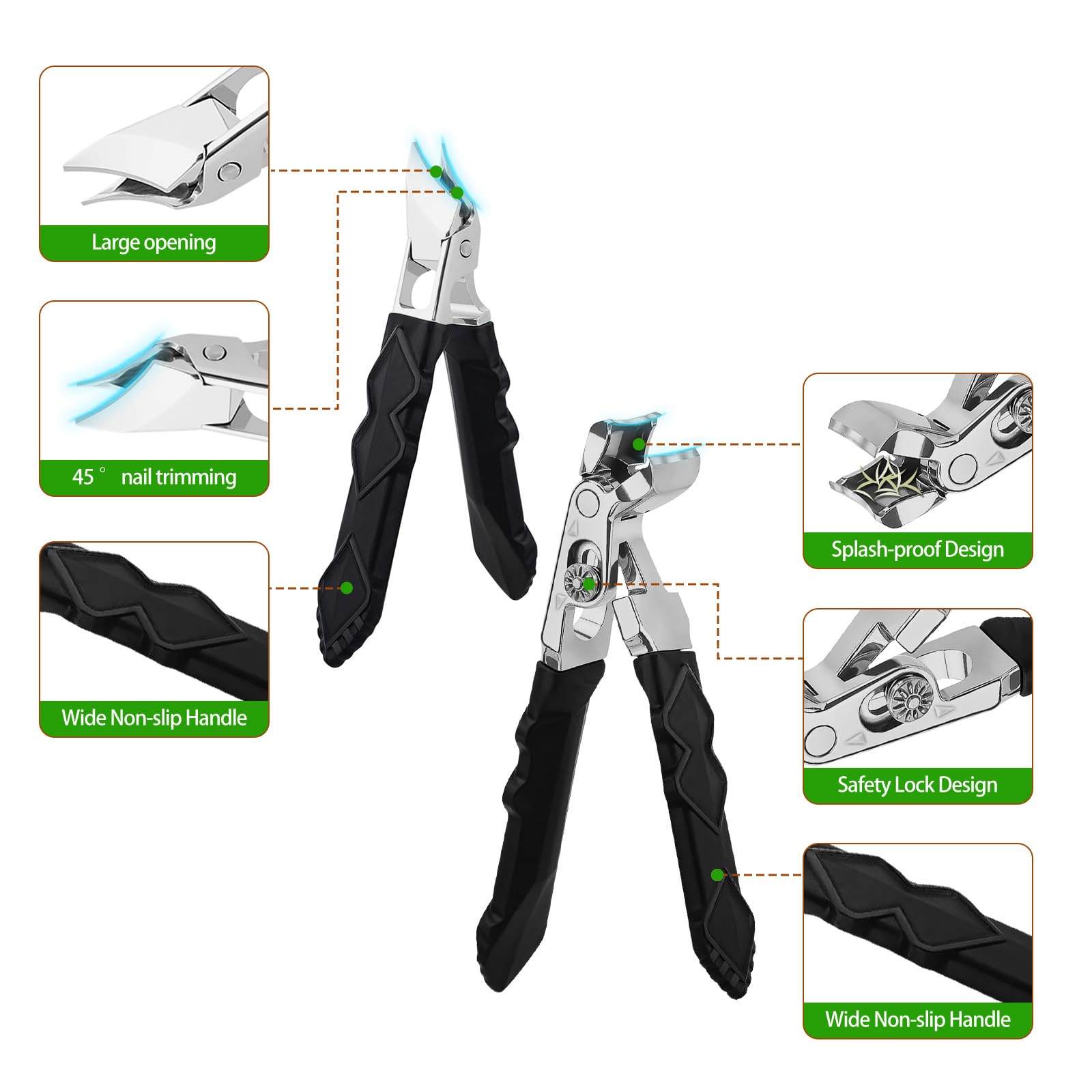 ZVGKE pinces-ongles-pieds-bec-large-ouverture offre une meilleure accessibilité.