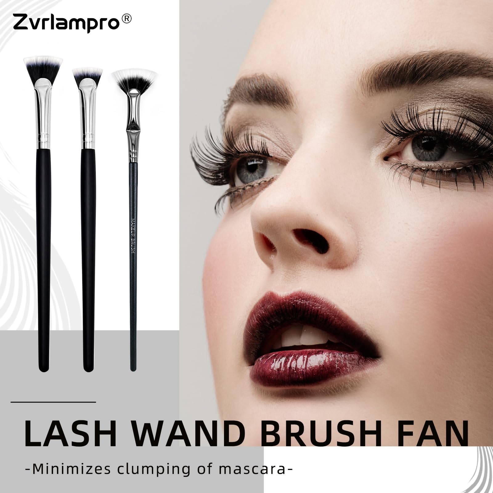 Zvrlampro brosse fan-mascara-poignee-bois-durable, prise en main confortable.