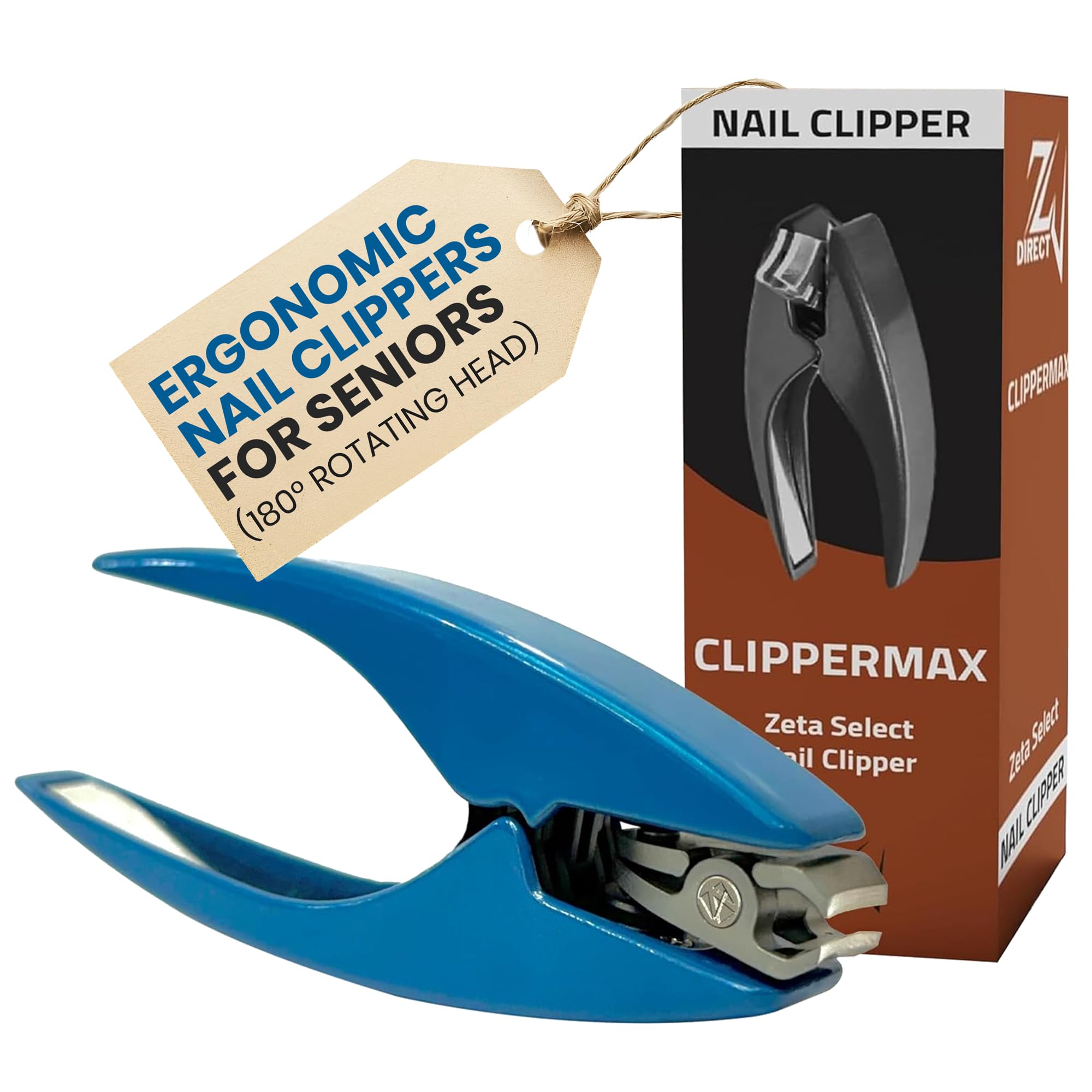 ZW Direct coupe-ongles ergonomique avec tête rotative 180°, facilite les coupes sous tous les angles.