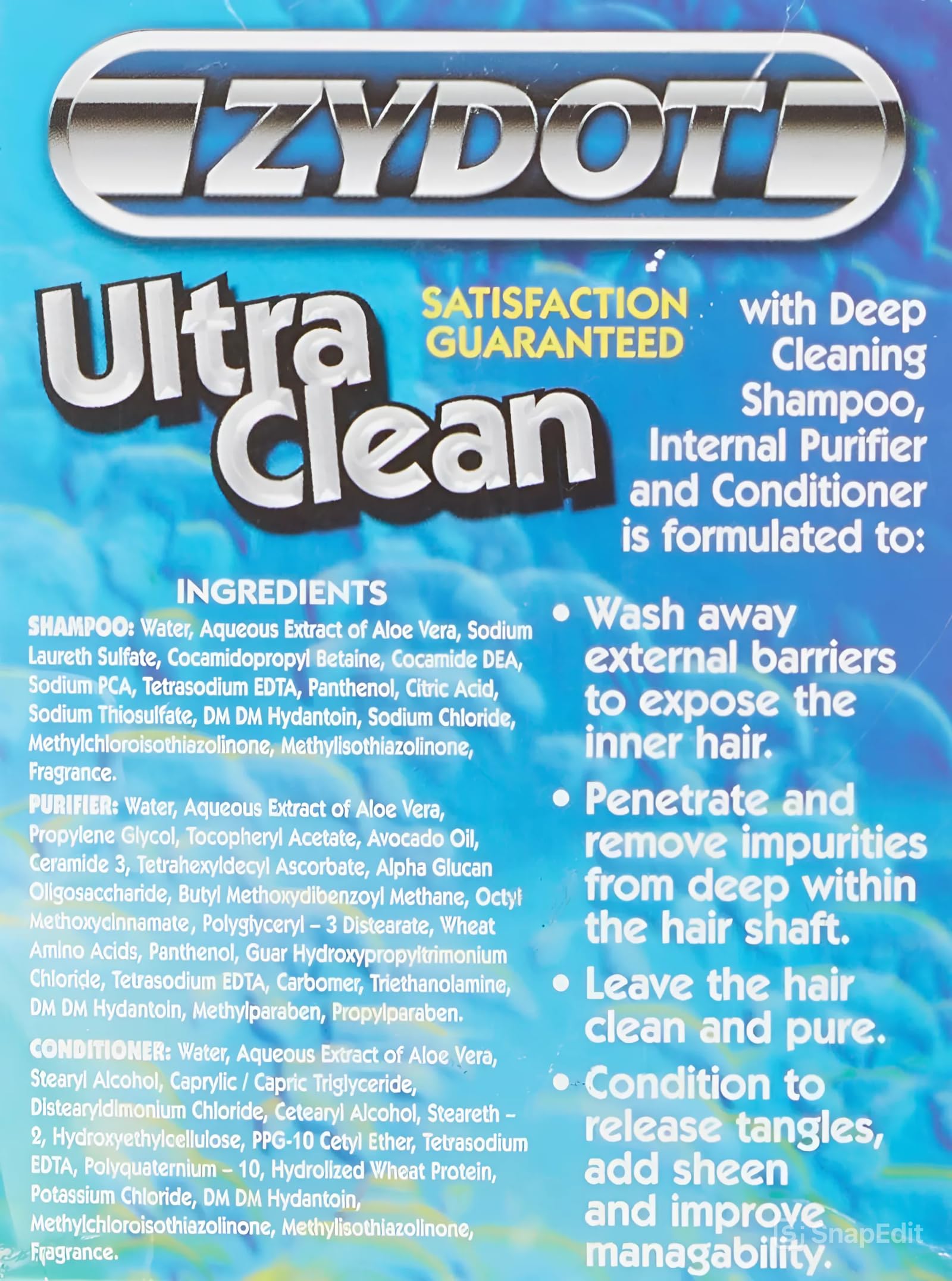 Zydot Ultra Clean ensemble détox 3 étapes – kit pratique pour domicile.