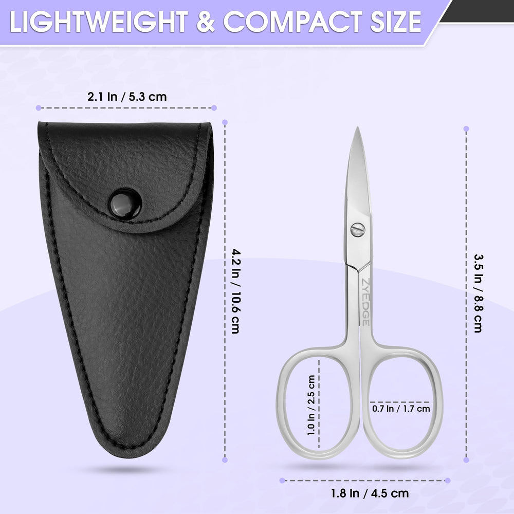 Ciseaux ZyEdge pour ongles courbés, parfait en voyage et usage domestique.