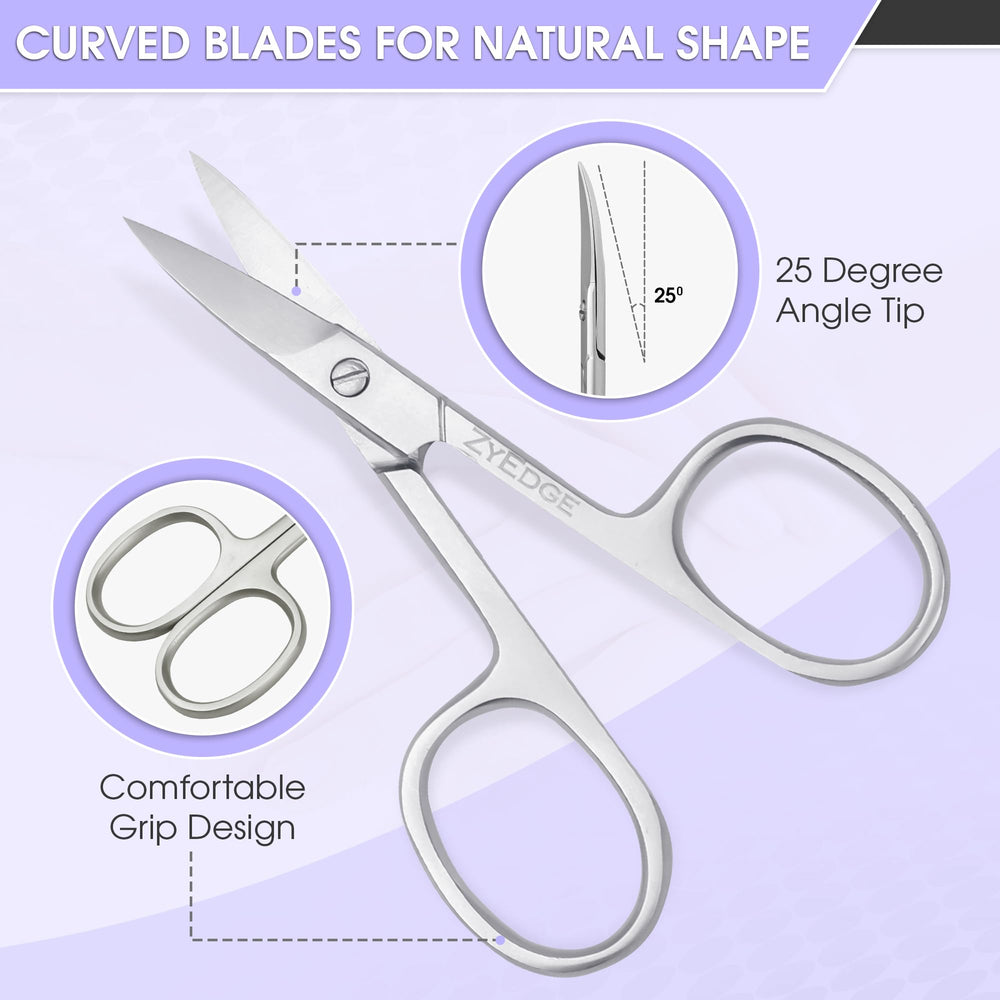 Ciseaux ZyEdge pour ongles courbés, outil polyvalent beauté et soins.