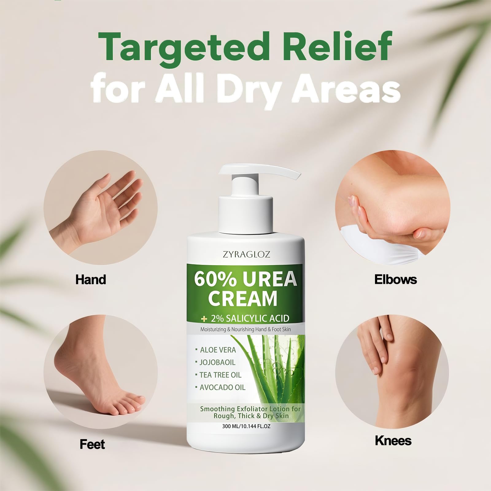 ZyraGloz Crème Urea 60% – absorption rapide sans fini gras.